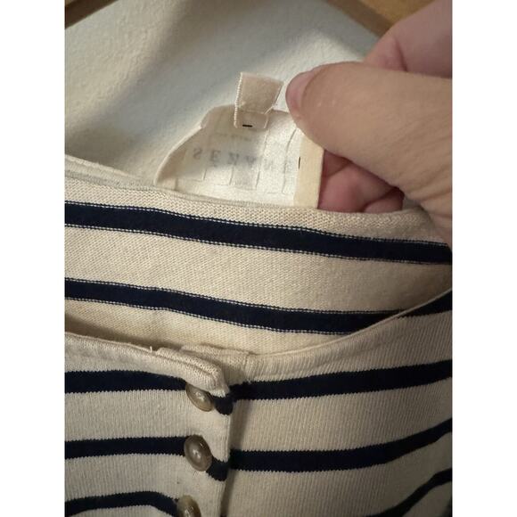 Size S Sezane Gatsby Top Ecru Marine Mariner Tee - Picture 4 of 7